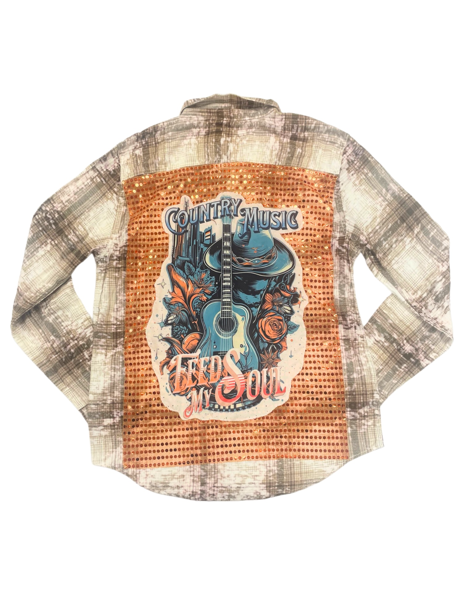 Country Music Feed My Soul Sequin Flannel