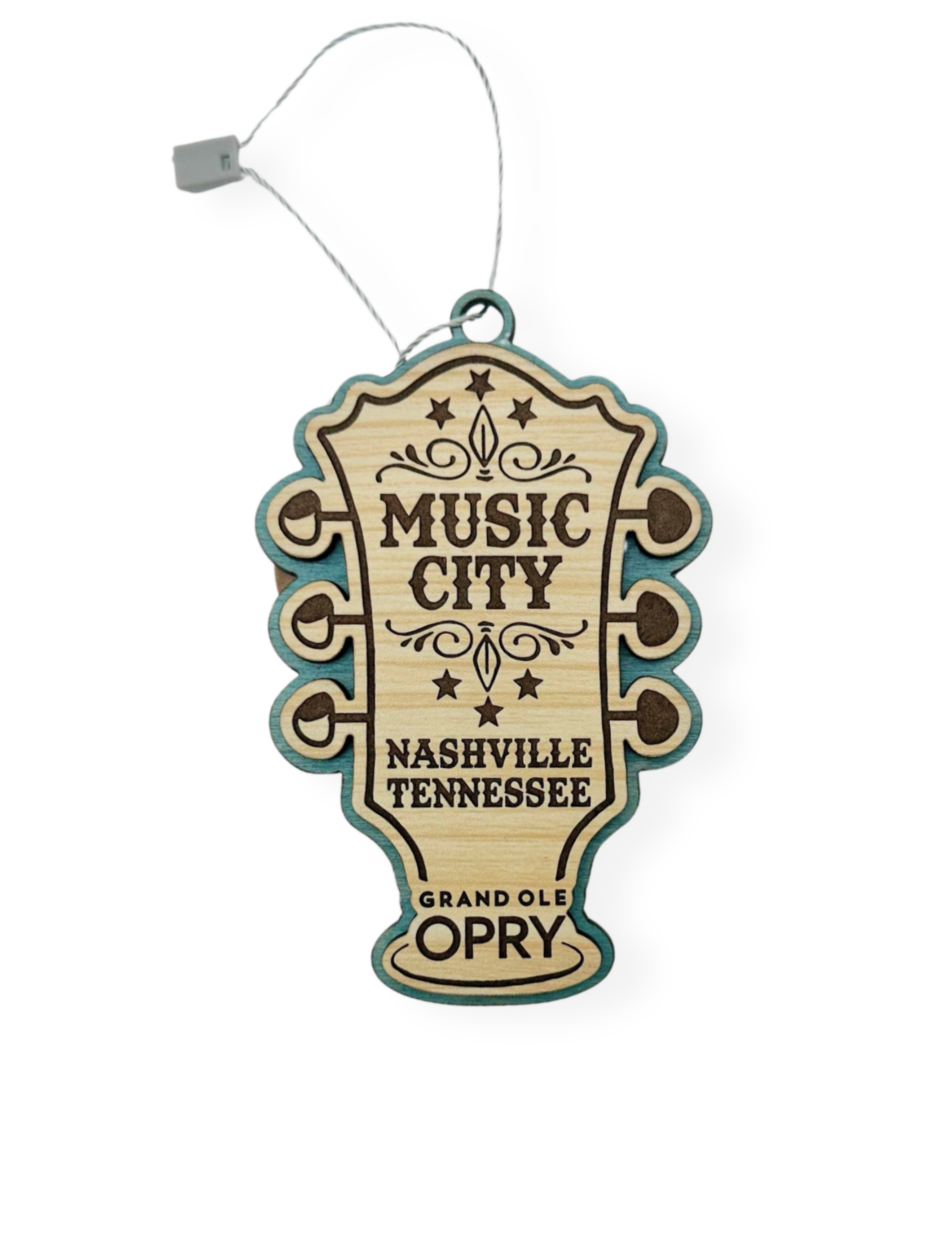 Opry Music City Guitar Head Wooden Ornament