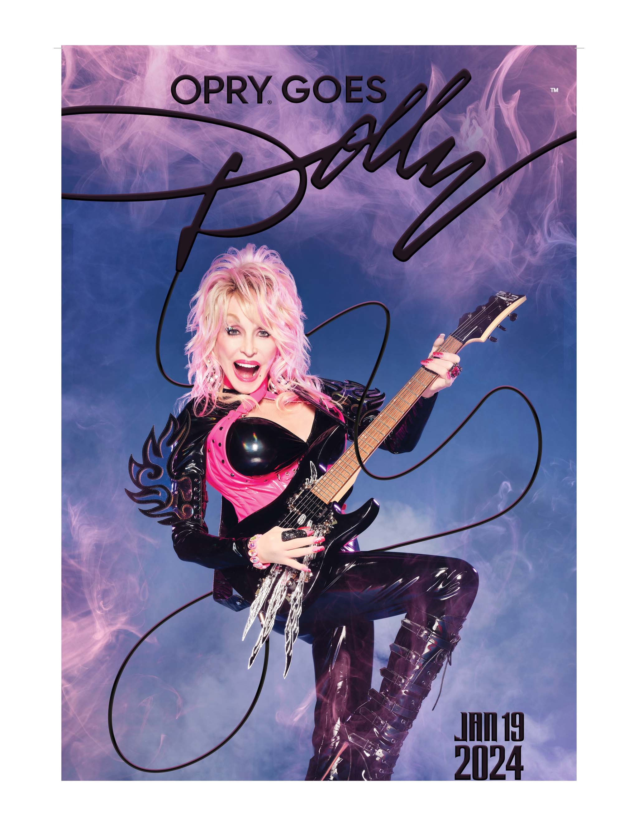 Opry Goes Dolly Rockstar Guitar Poster