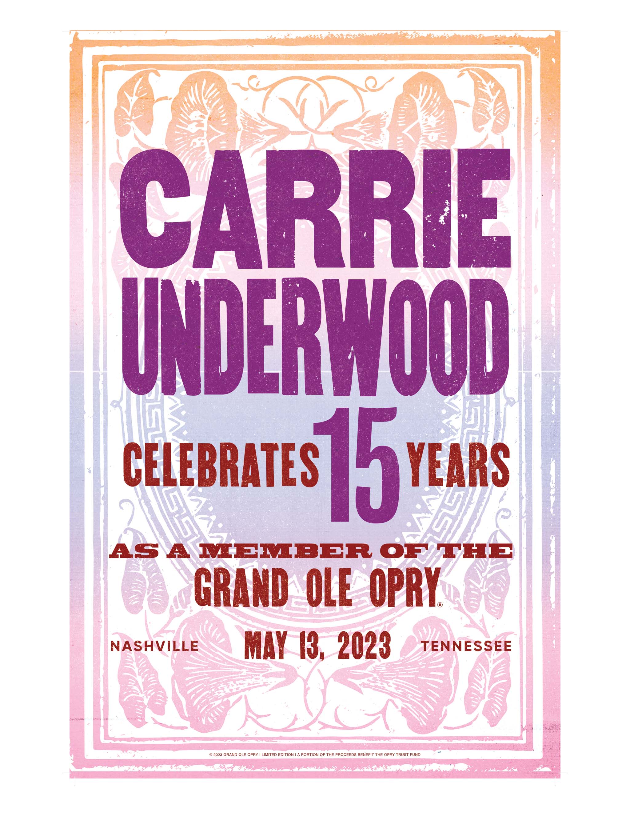 Carrie Underwood 15th Anniversary Show Poster