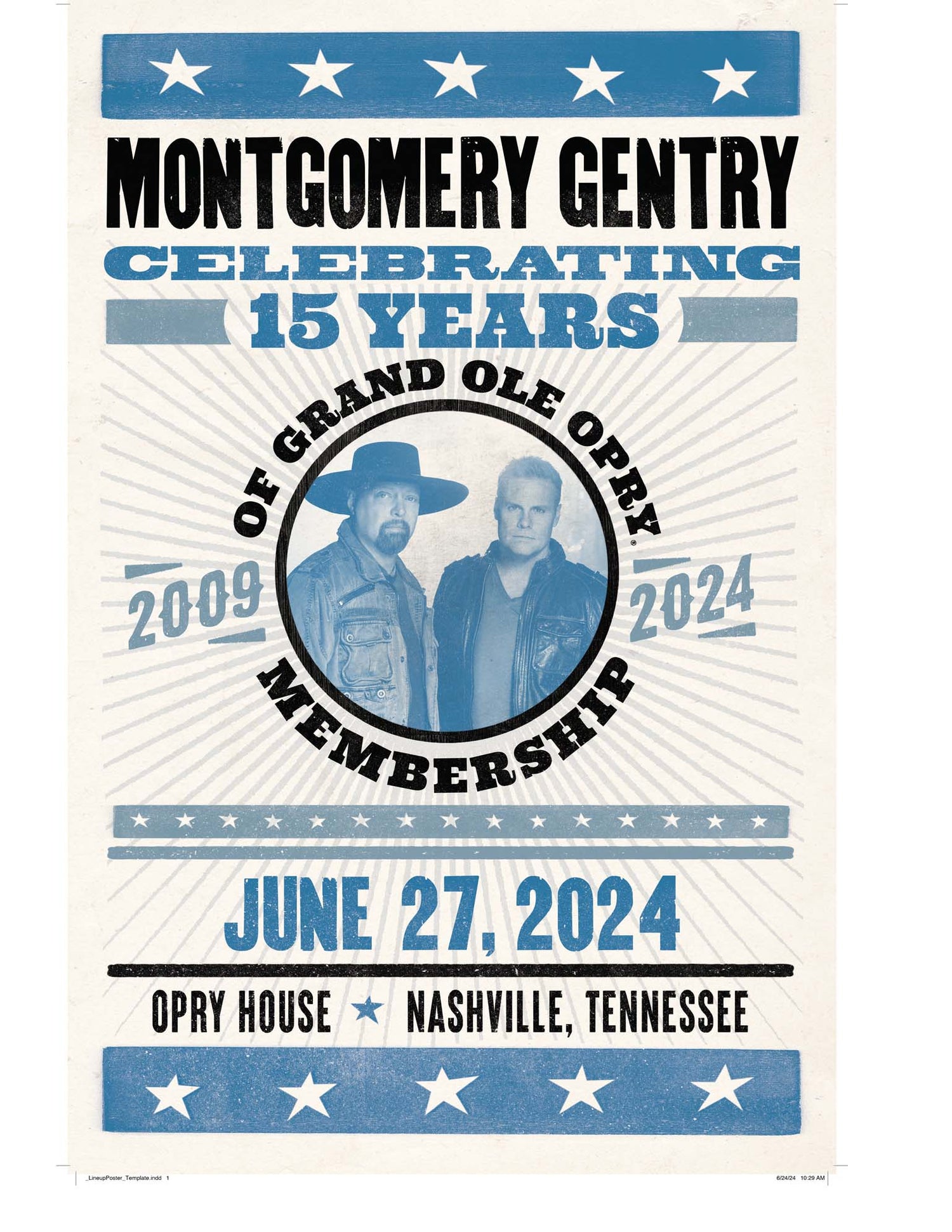 Montgomery Gentry 15th Anniversary Show Poster