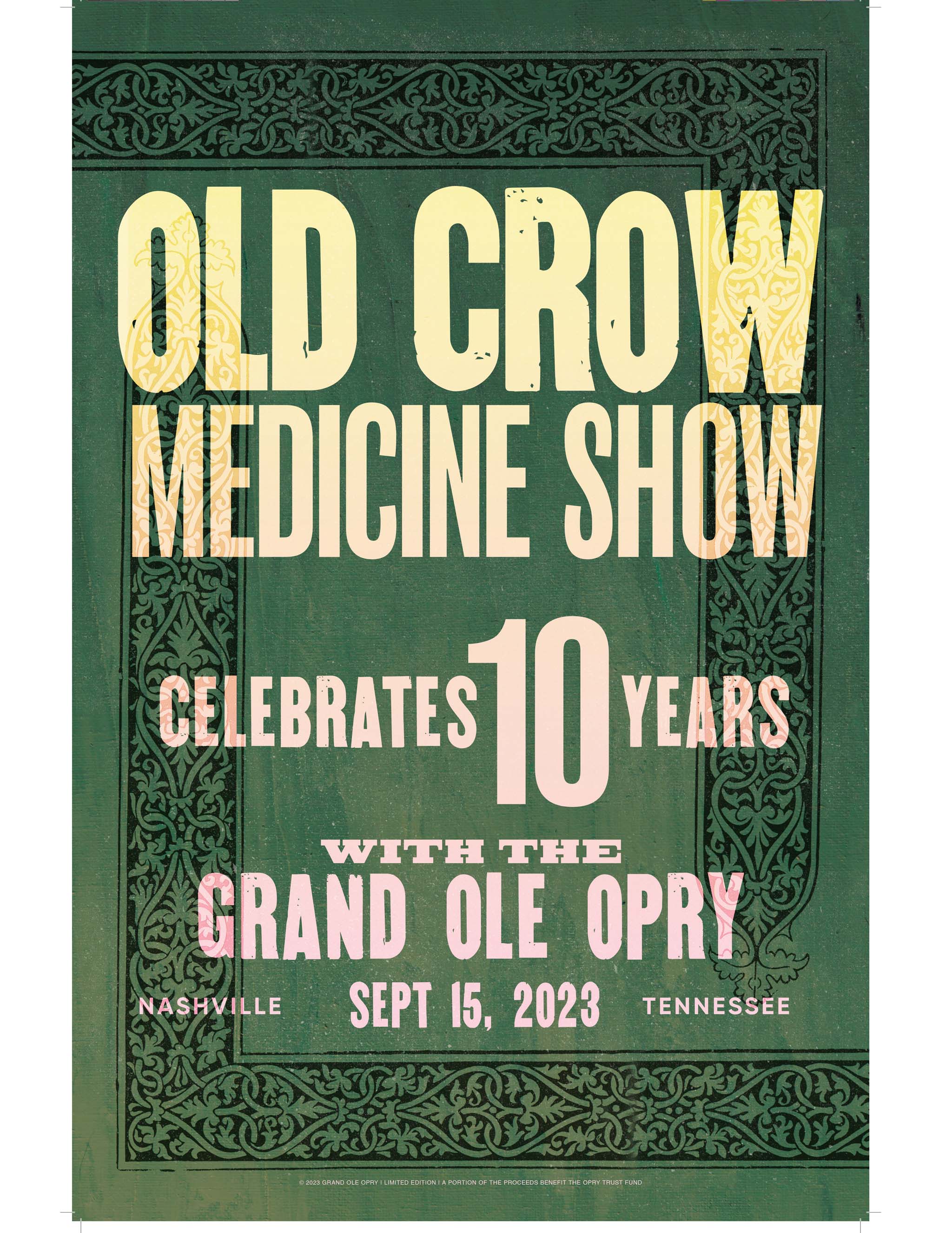 Old Crow Medicine Show 10th Opry Anniversary Poster