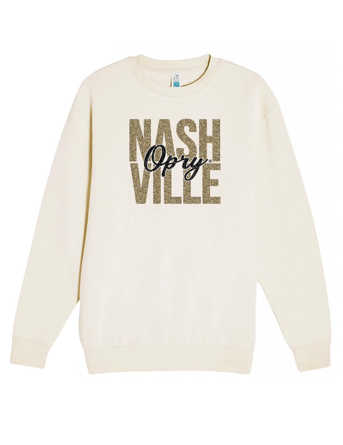 Opry Gold Glitter Nashville Crew - CREAM / SM - CREW SWEATSHIRTS
