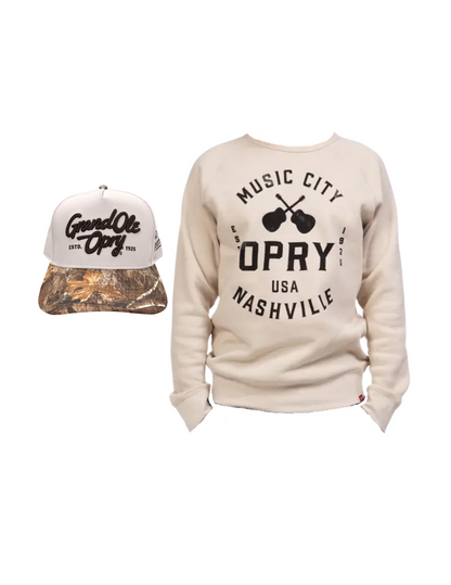 Harmon Crossed Guitars Crew & Hat Bundle