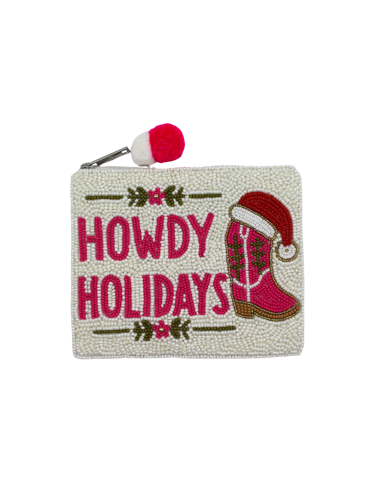 Howdy Holidays Beaded Coin Pouch - HANDBAGS