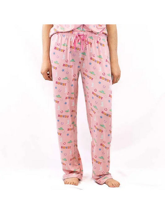 Howdy Partner Pajama Pants - PINK / XS - PANTS