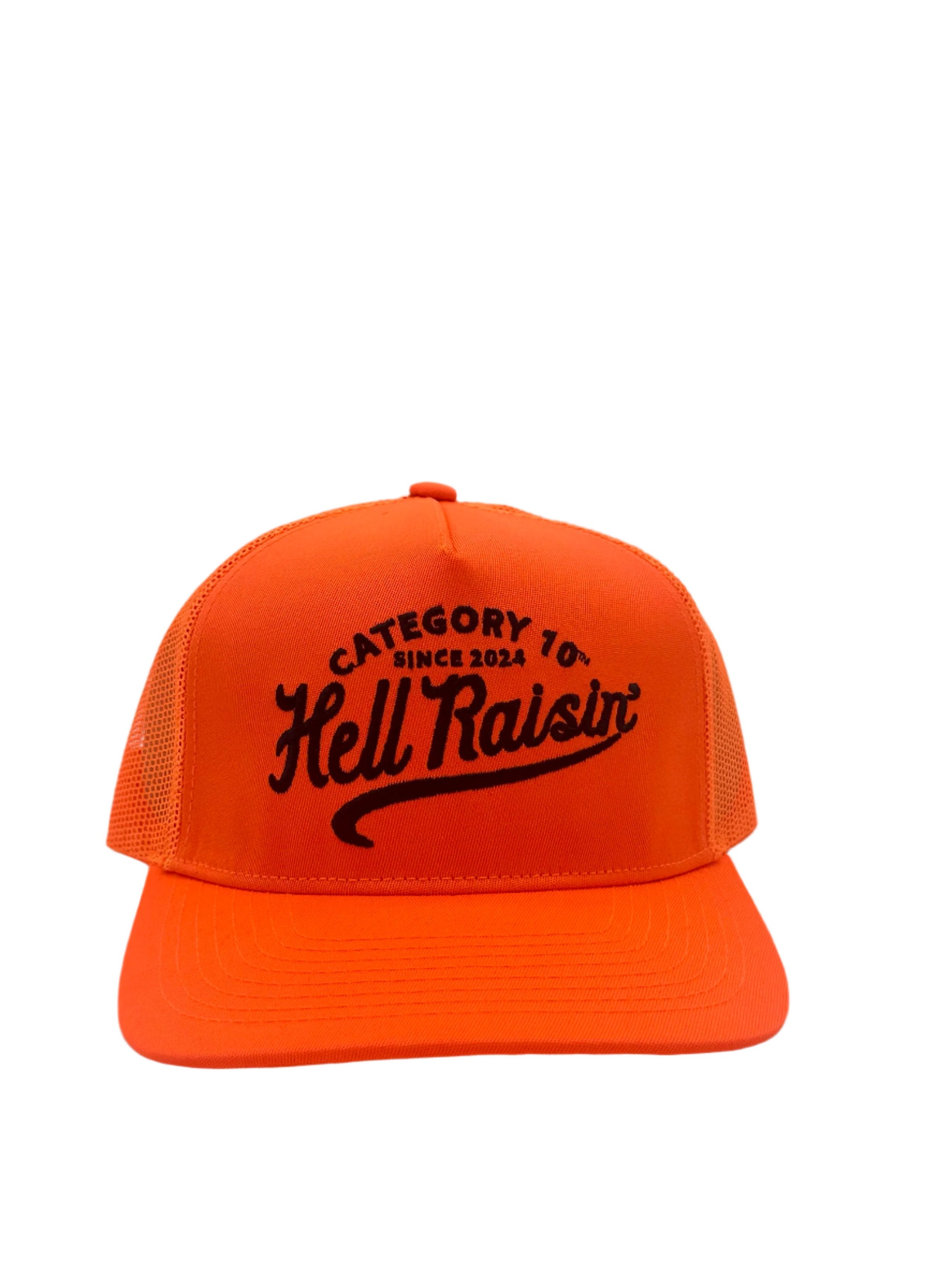 Category 10 Hell Raisin' Safety Orange Hat