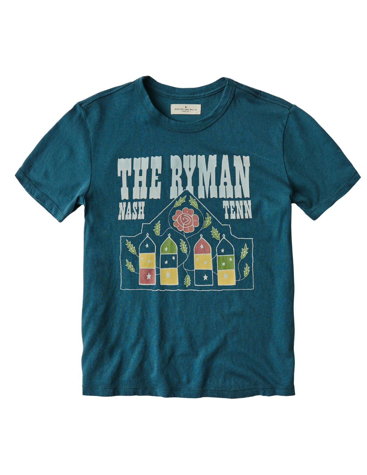 Ryman x Imogene + Willie x Manuel Building T-Shirt - BLUE / XS - CREWS