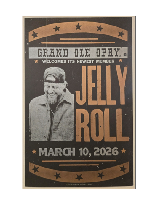 Jelly Roll Official Opry Induction Hatch Show Print