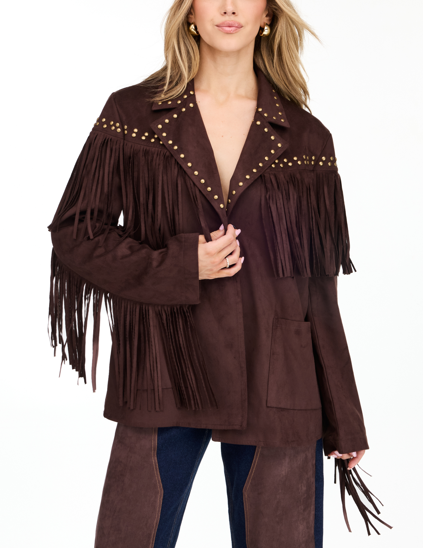 Kittenish Suede Fringe Jacket - JACKETS