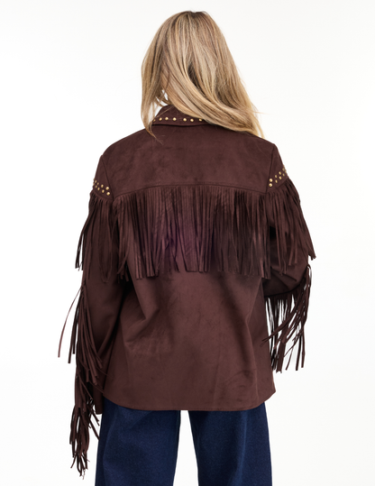 Kittenish Suede Fringe Jacket - JACKETS
