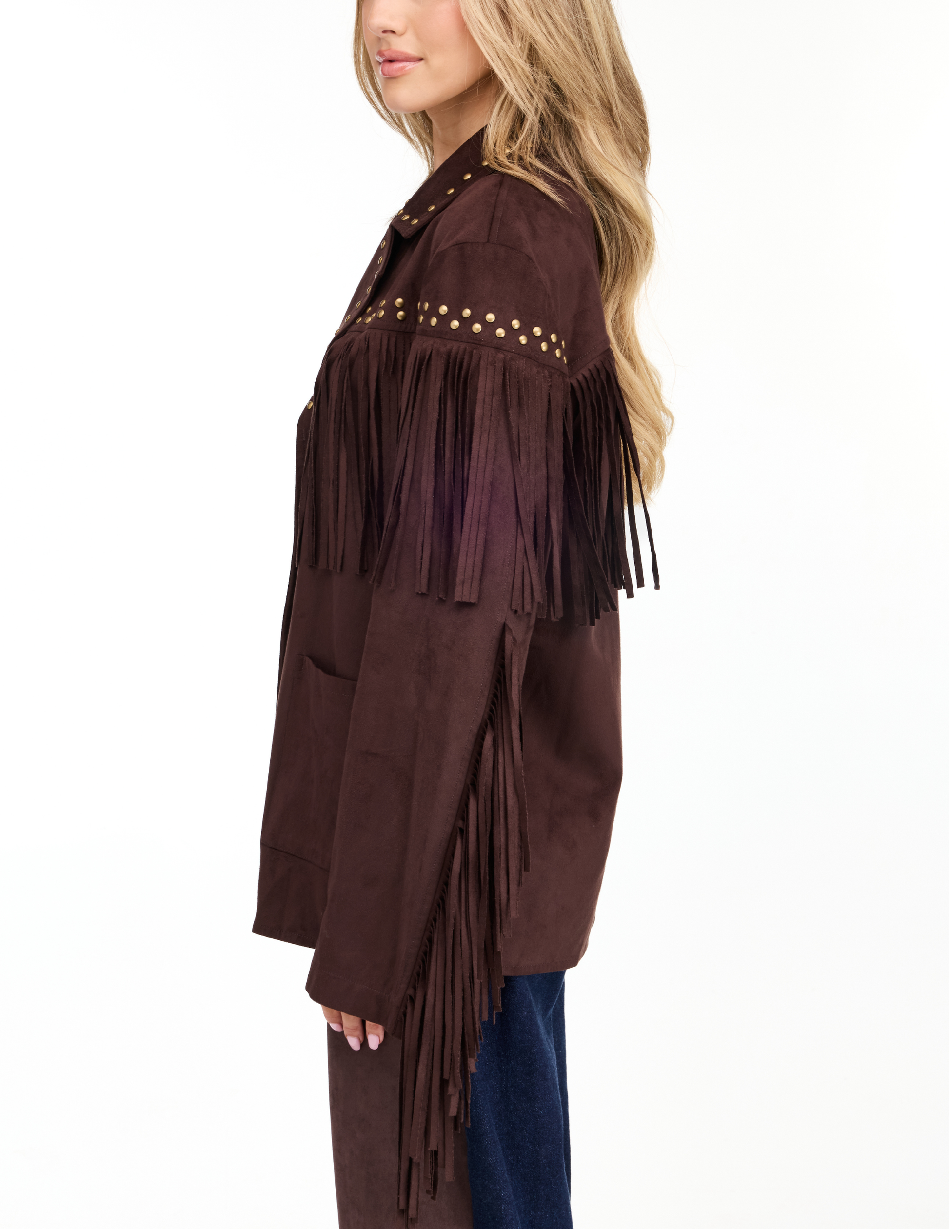 Kittenish Suede Fringe Jacket - JACKETS