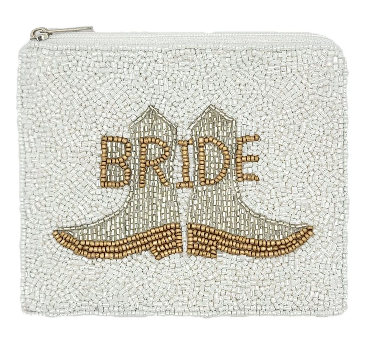 Bride Boots Beaded Coin Pouch