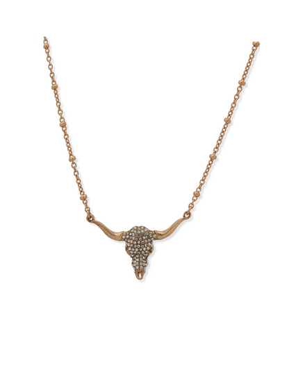 Lainey Wilson Pave Steer Head Pendant Necklace - NECKLACE