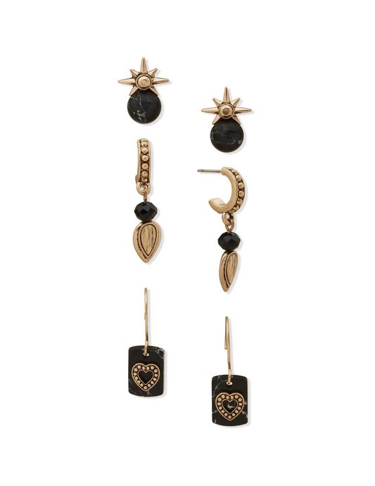 Lainey Wilson Stone Heart Trio Earring Set - EARRINGS