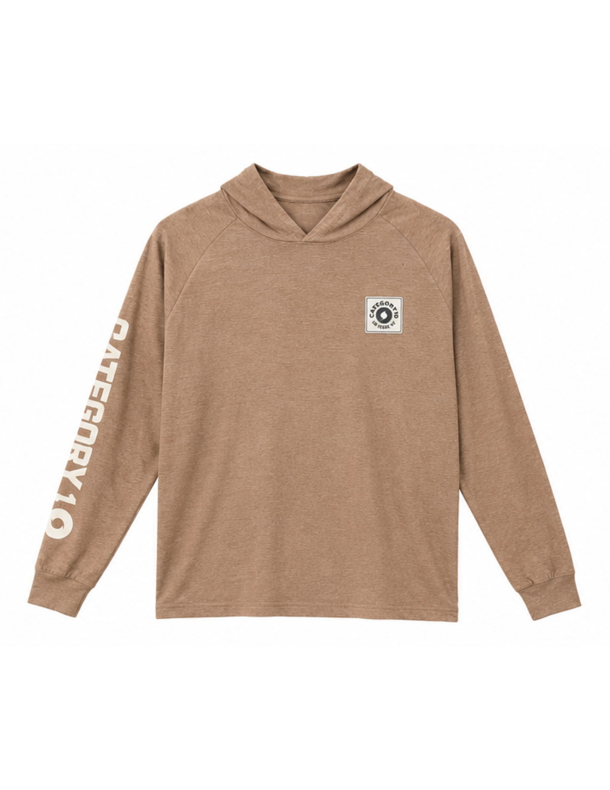 Category 10 Las Vegas Long Sleeve Hood T-Shirt - BROWN / SM - HOODIES