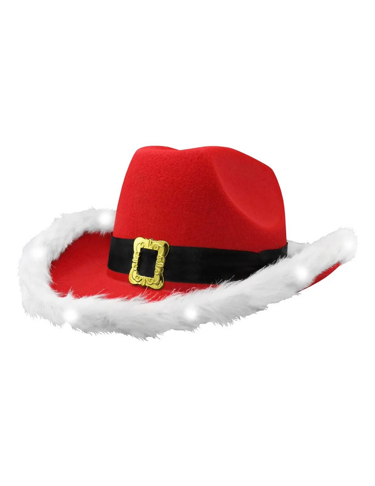 Light Up Santa Cowboy Hat - COWBOY