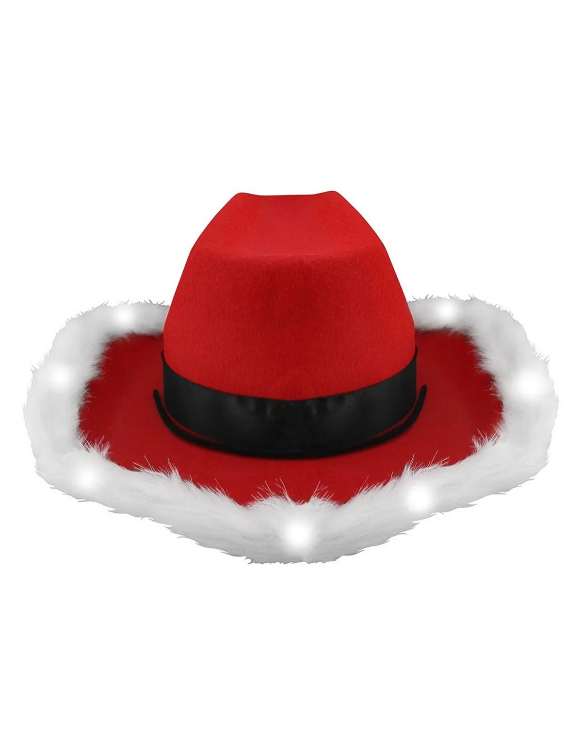 Light Up Santa Cowboy Hat - COWBOY