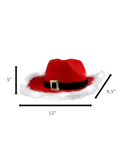Light Up Santa Cowboy Hat - COWBOY
