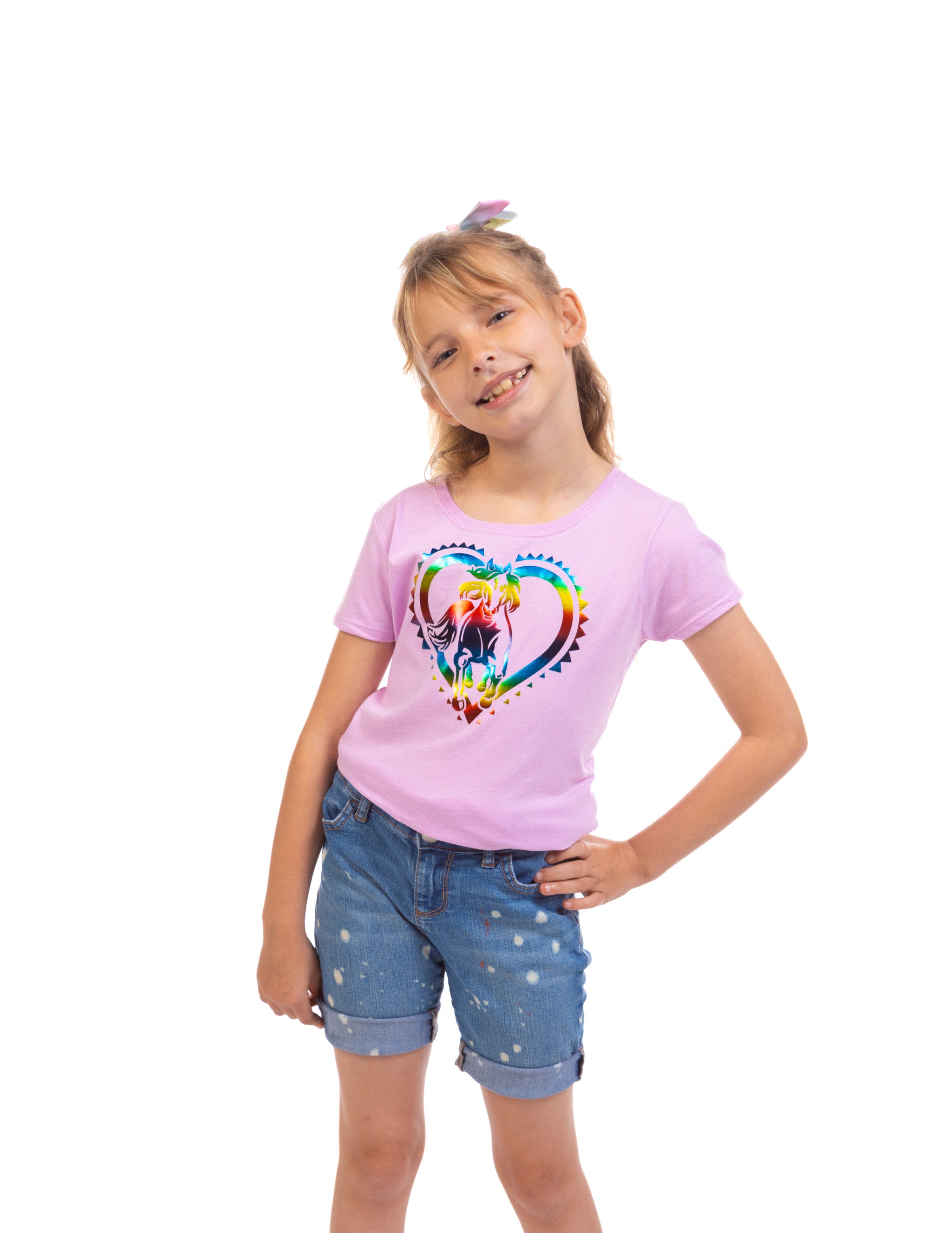 Rainbow Heart Girl's T-Shirt