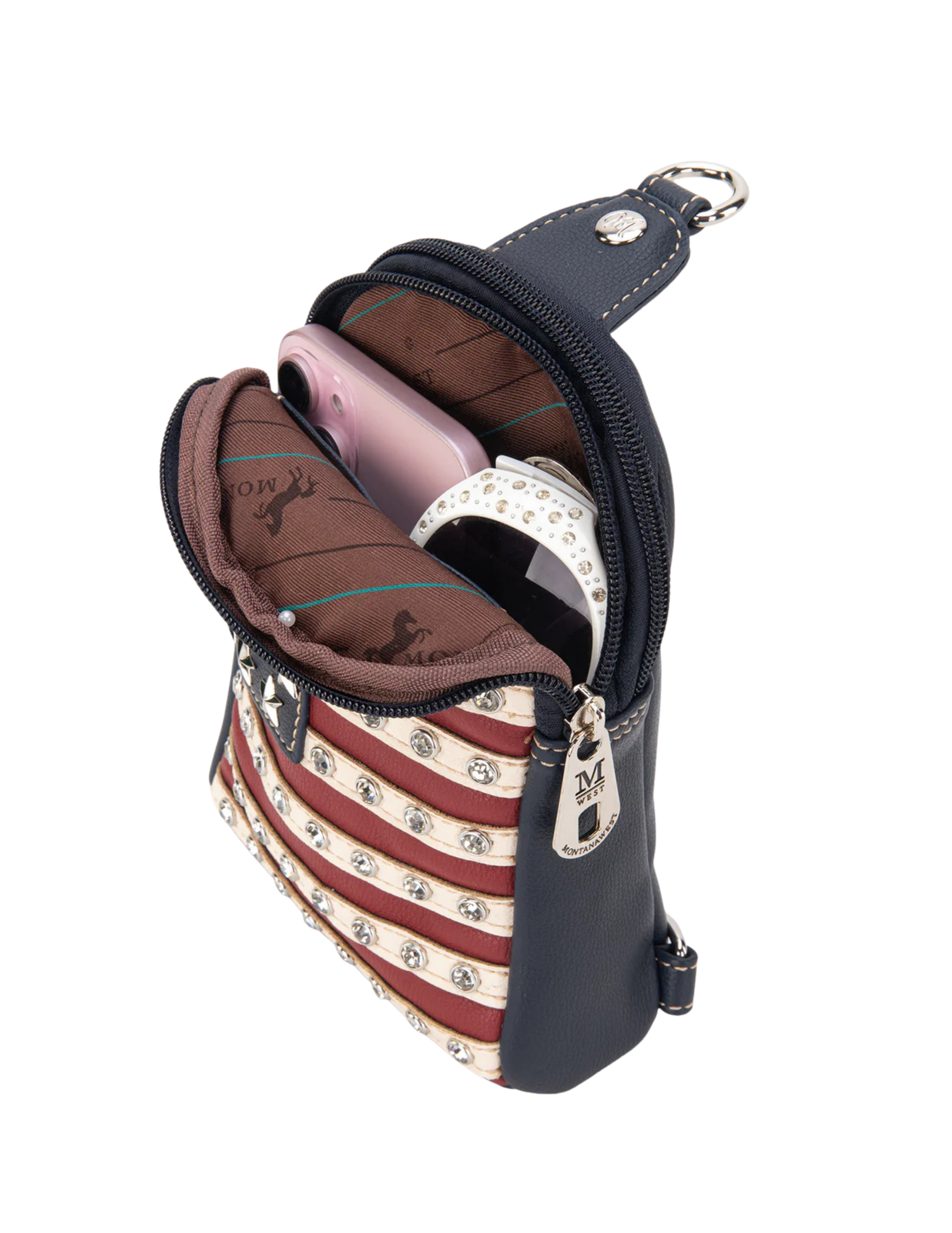 American Pride Sling Bag Navy - HANDBAGS