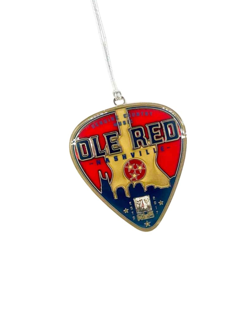 Ole Red Nashville Guitar Pick Stained Glass Ornament