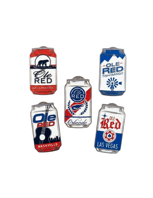 Ole Red Classic Beer Can Pin - Set of 5