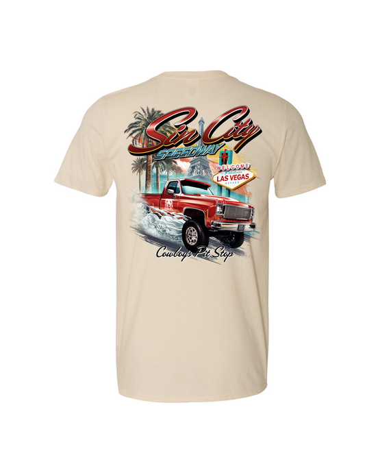 Ole Red Vegas Sin City Speedway Tee - NATURAL / SM - CREWS