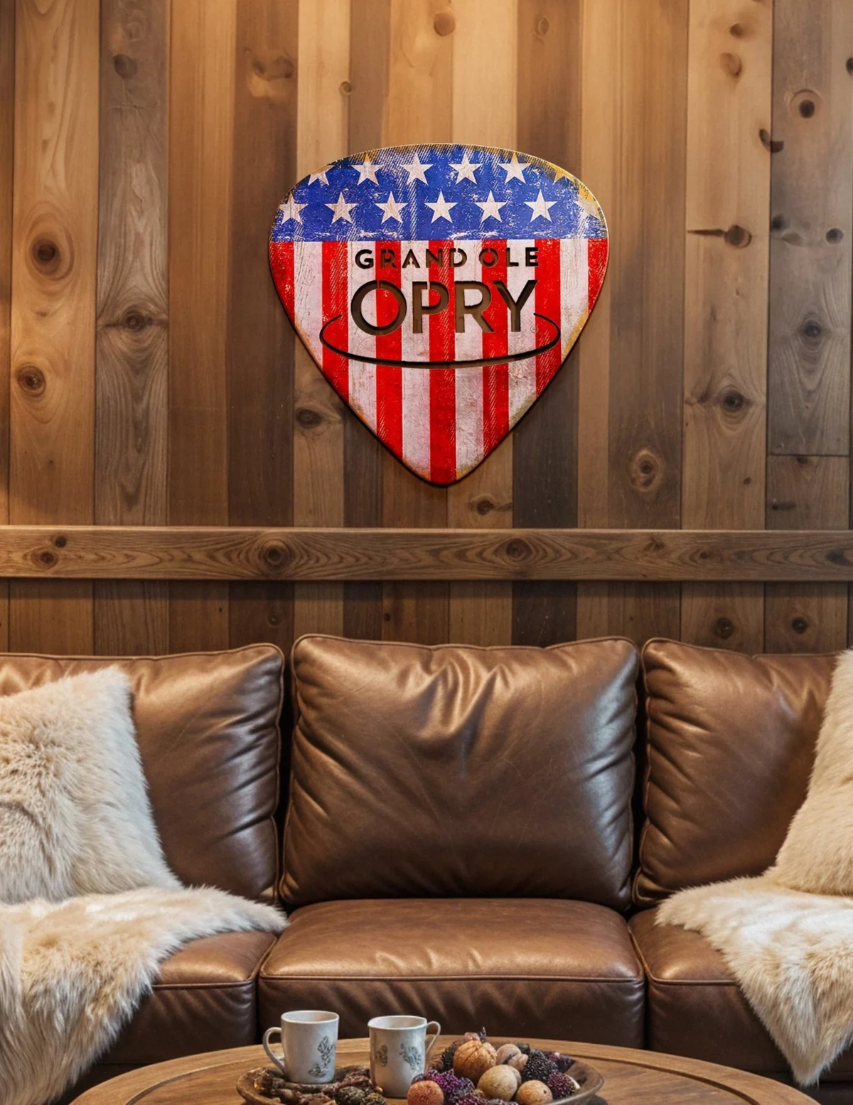 Opry Americana Guitar Pick Metal Plaque - FRAMED ART