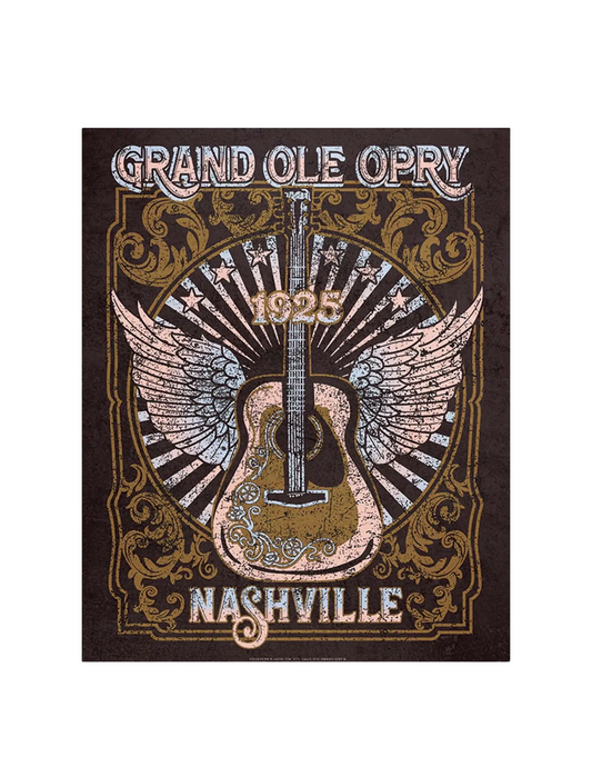 Opry Guitar Metal Sign - FRAMED ART
