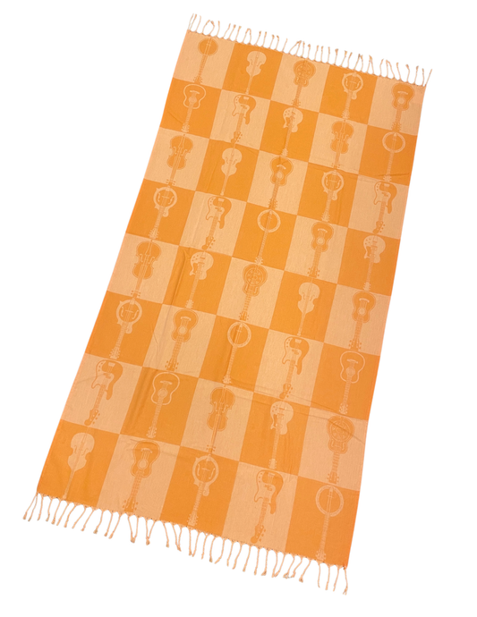 Turkish Guitar Print Beach Towel