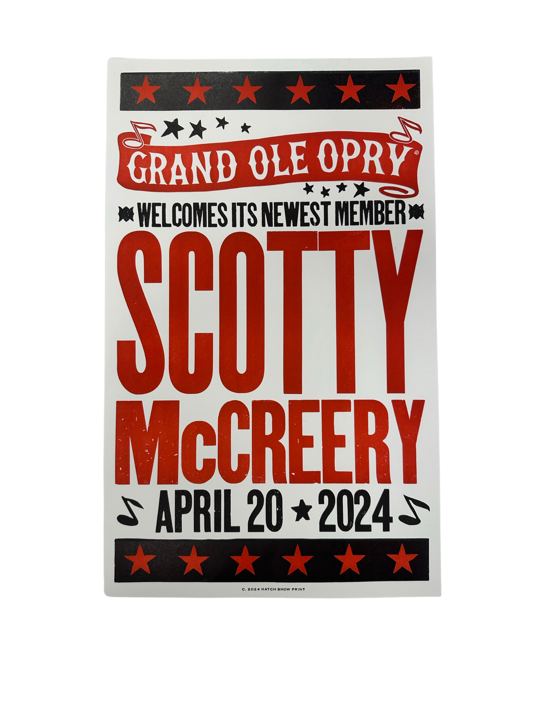 Scotty McCreery Official Opry Induction Hatch Show Print