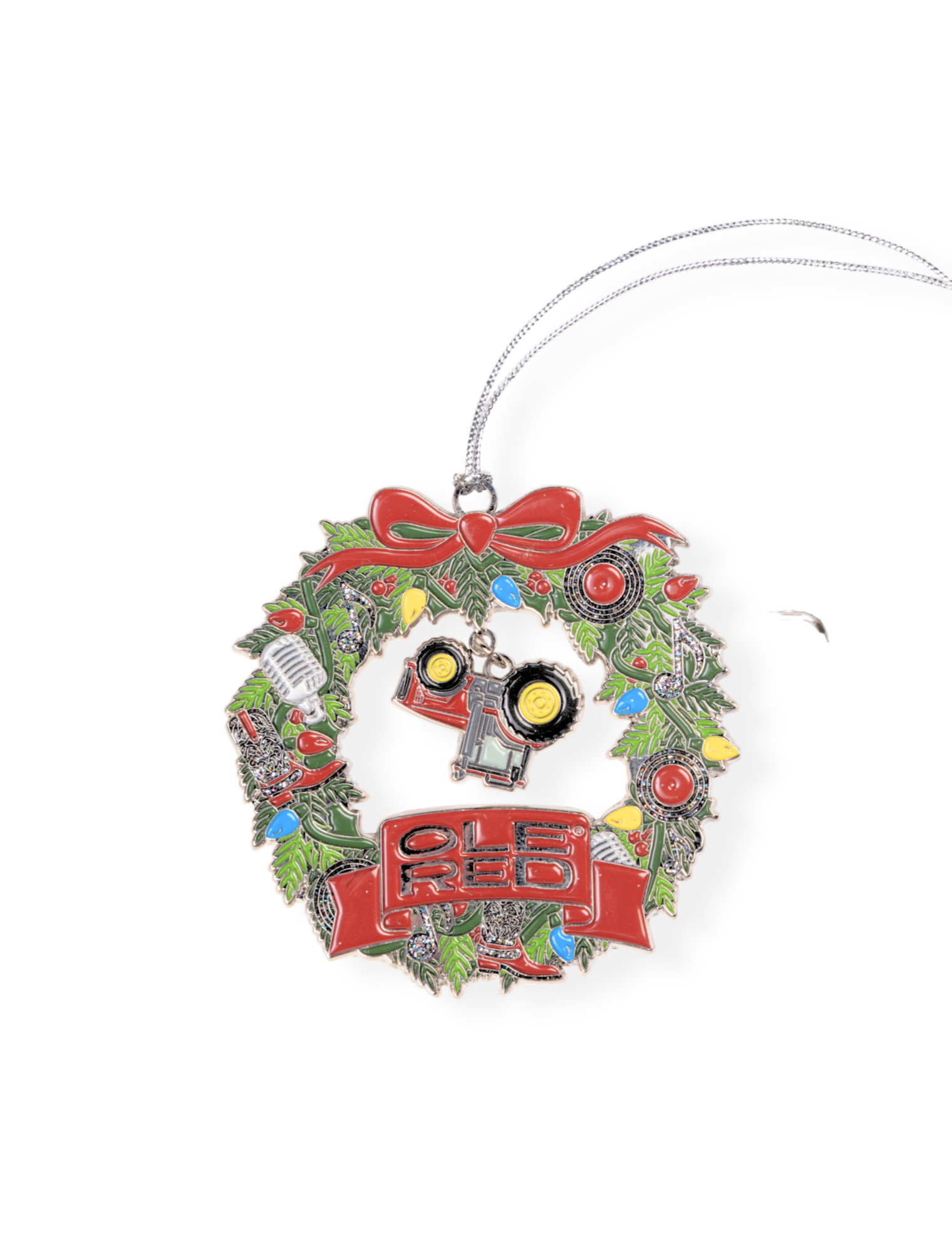 Ole Red Upside Down Tractor Wreath Ornament