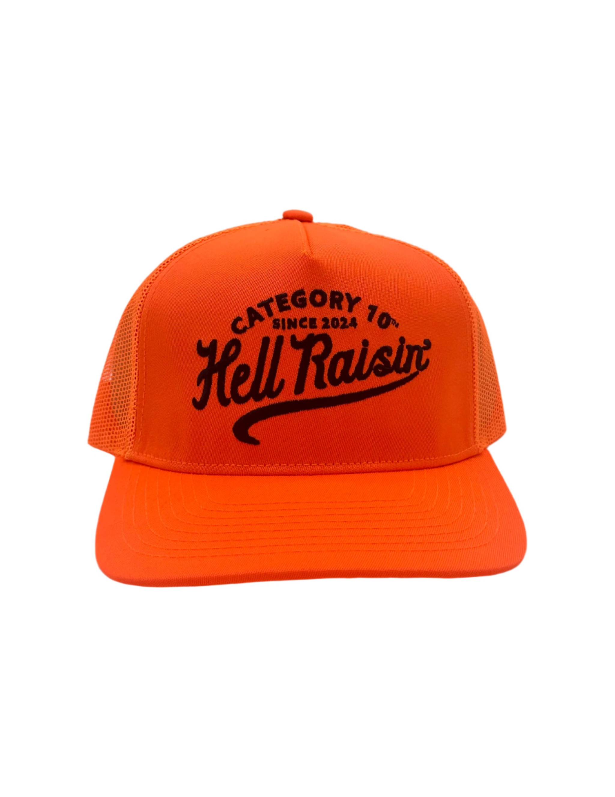 Category 10 Hell Raisin' Safety Orange Hat