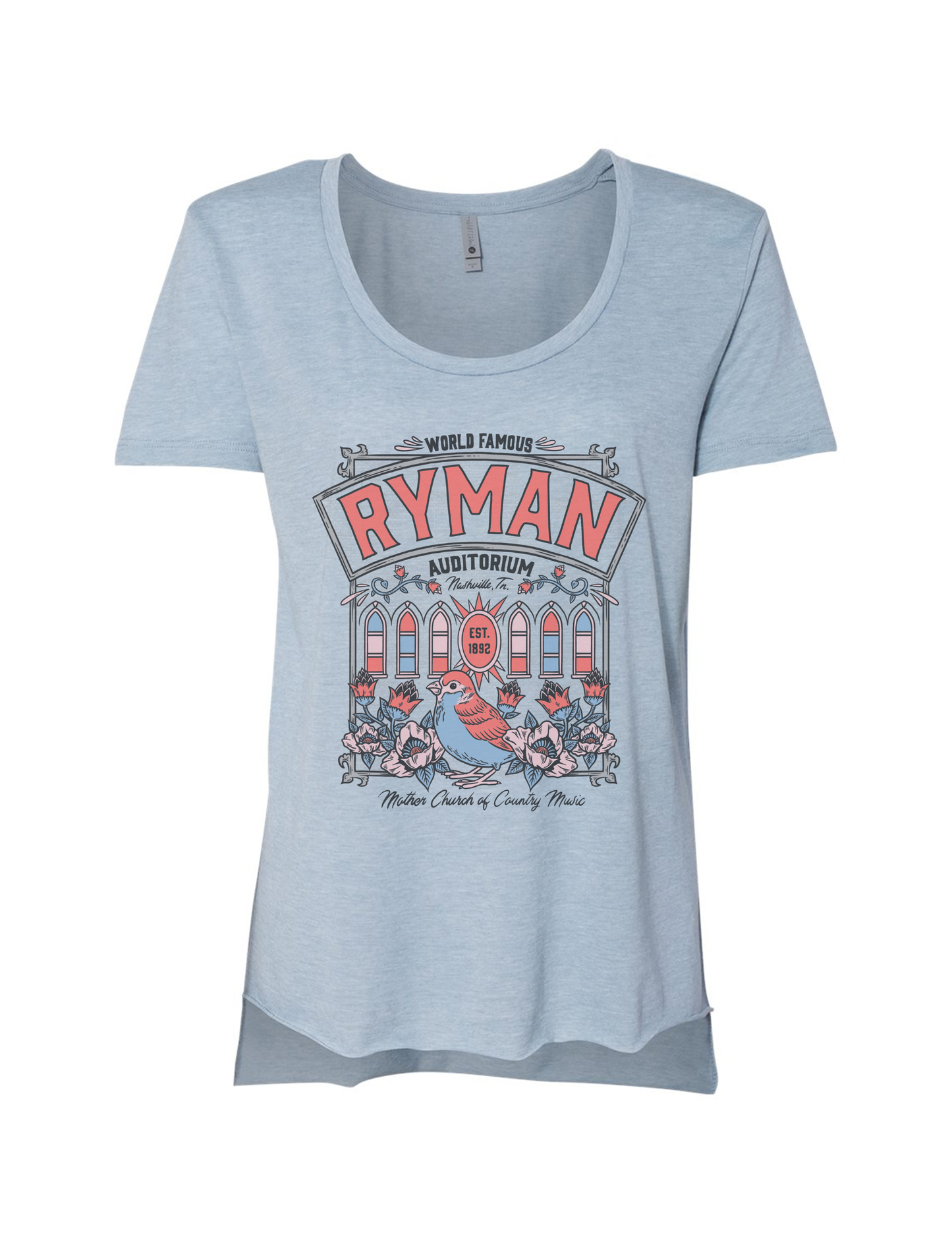 Ryman Songbird Womens T-Shirt - BLUE / SM - CREWS