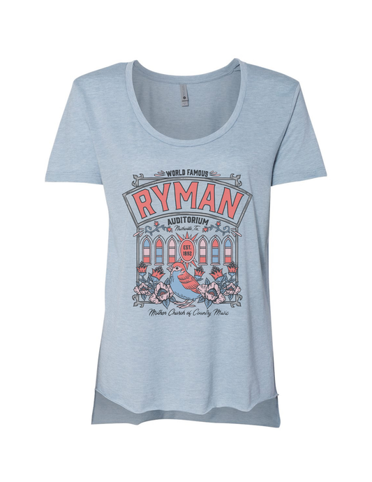 Ryman Songbird Womens T-Shirt - BLUE / SM - CREWS