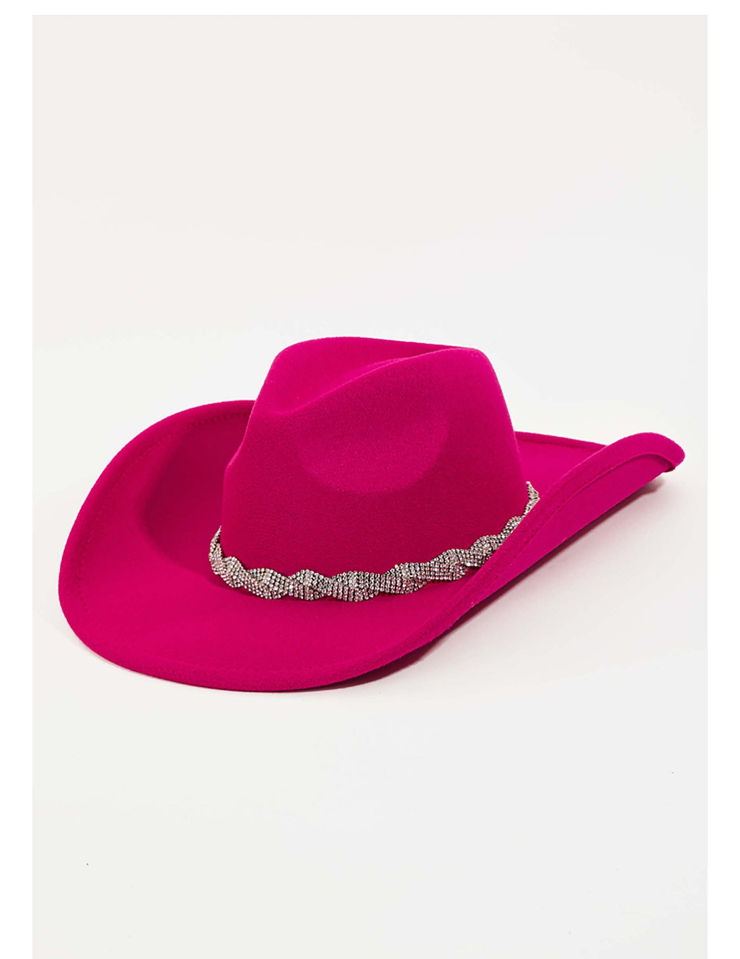 Rhinestone Chain Fuchsia Cowboy Hat