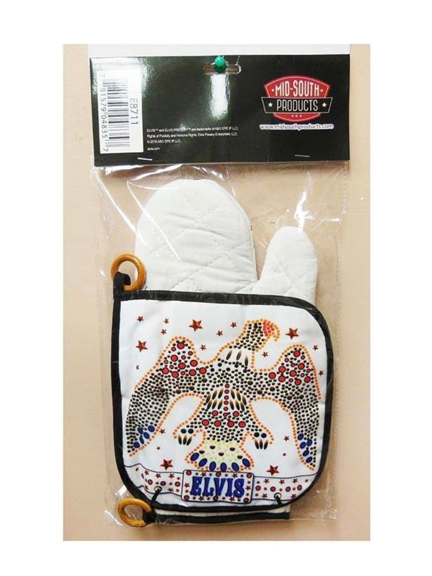 Elvis White Jumpsuit  Oven Mitt Set