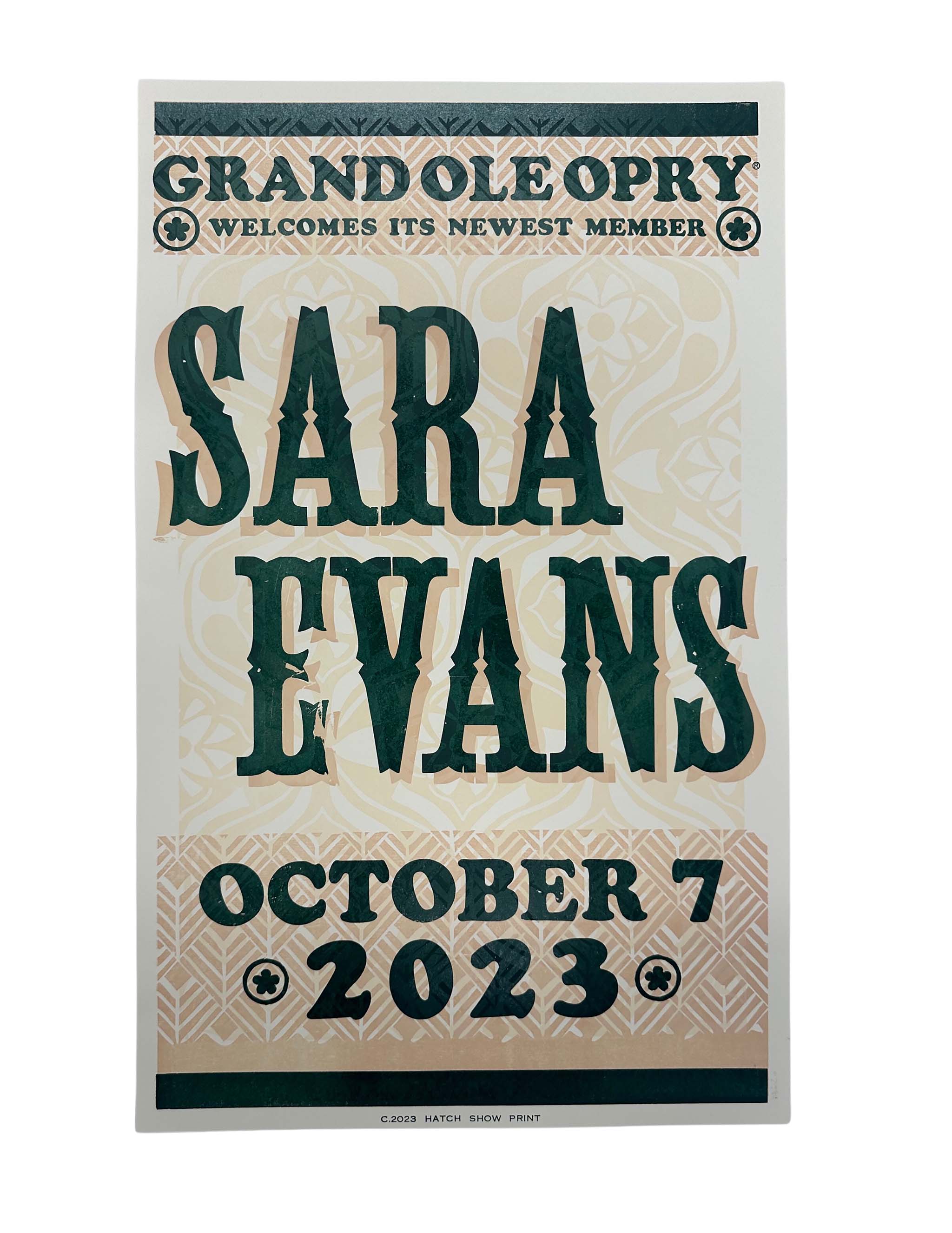 Sara Evans Official Opry Induction Hatch Show Print