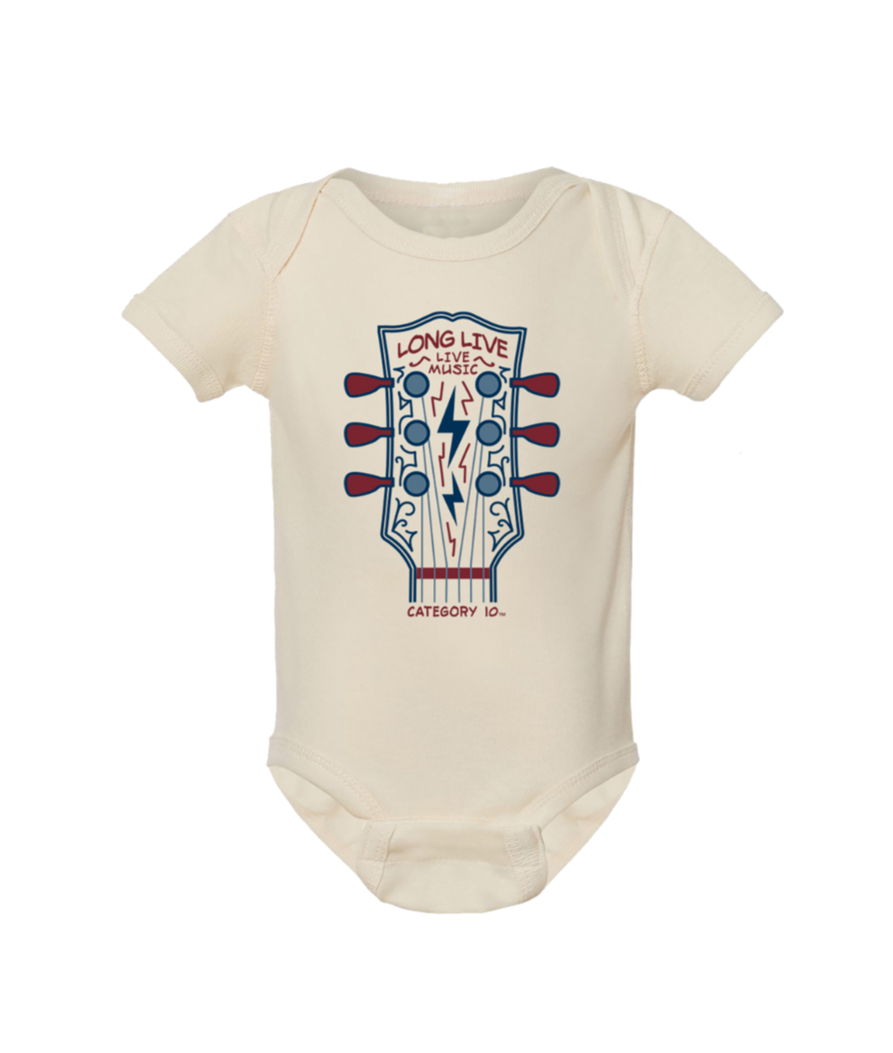 Category 10 Long Live Music Guitar Onesie