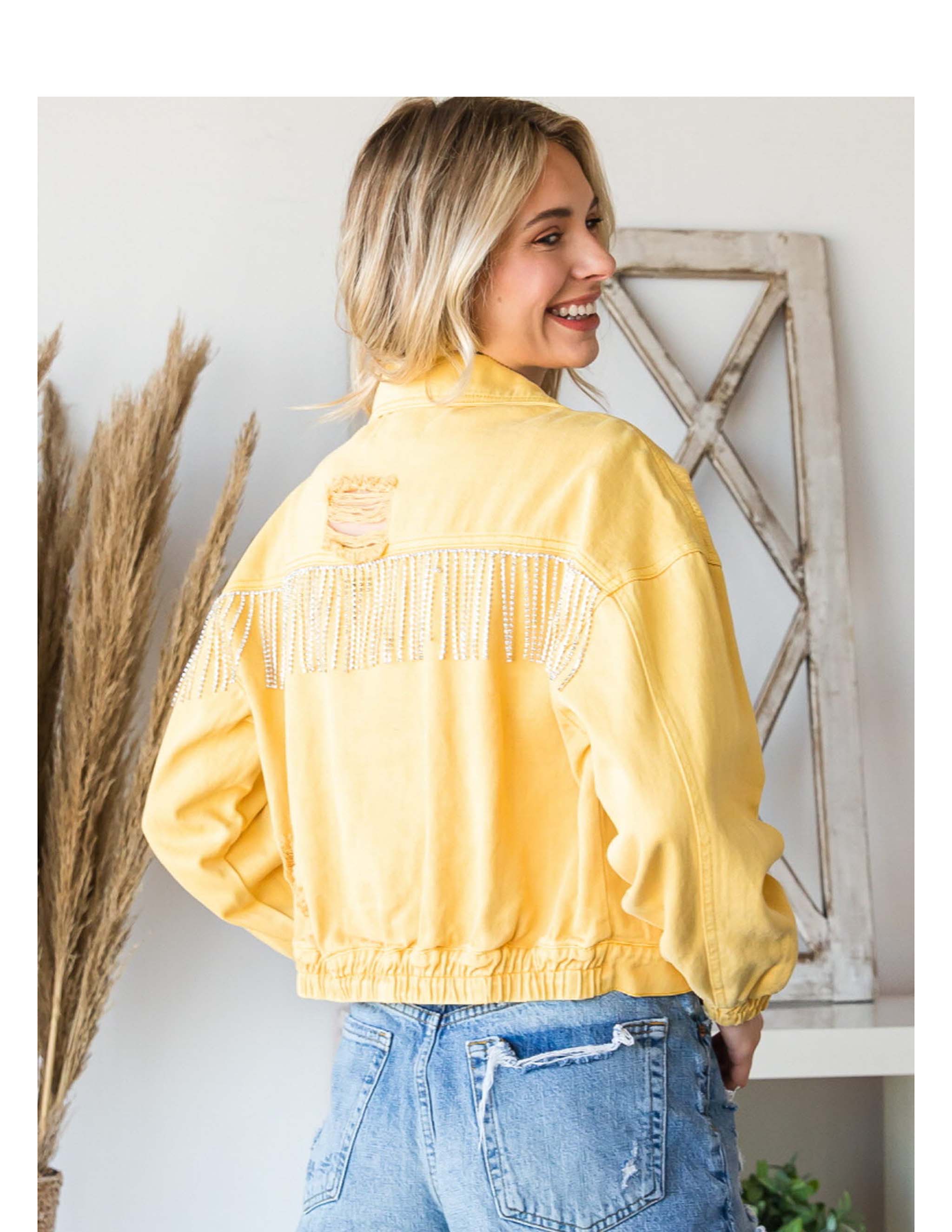 Denim jacket - Mustard yellow - Ladies | H&M IN