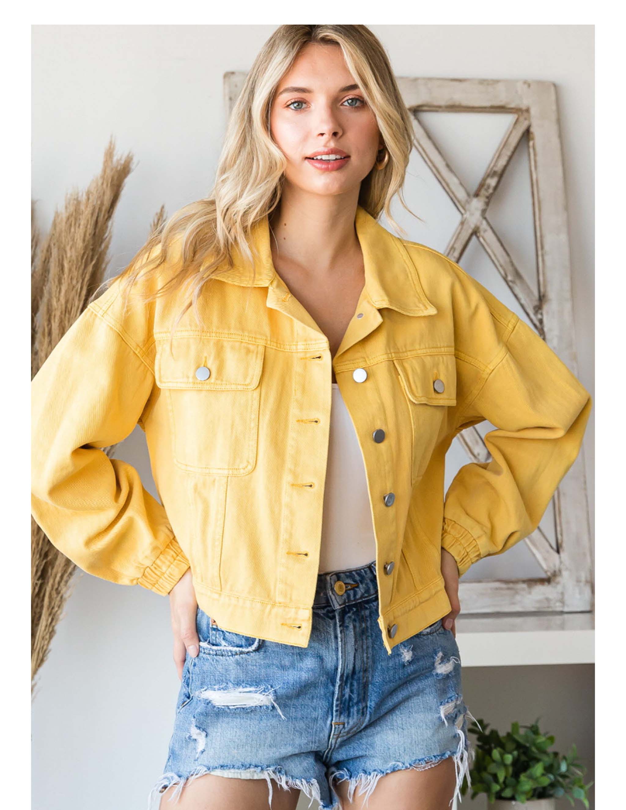 Fashion Nova | Jackets & Coats | Fashion Nova Jean Cropped Jacket Mustard  Yellow New With Tag Pockets | Poshmark
