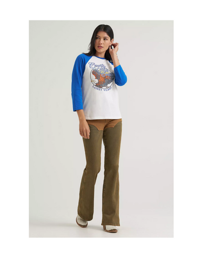 Wrangler x Lainey Wilson Country Stays Country Baseball Raglan Tee - RAGLAN