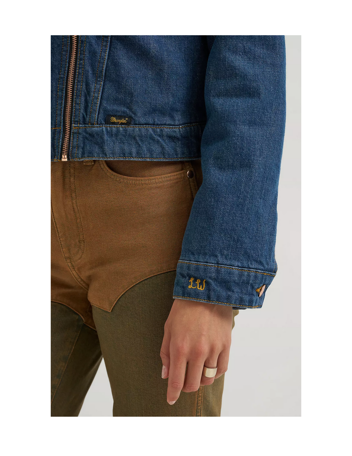 Wrangler x Lainey Wilson Fur Collar Denim Moto Jacket - JACKETS