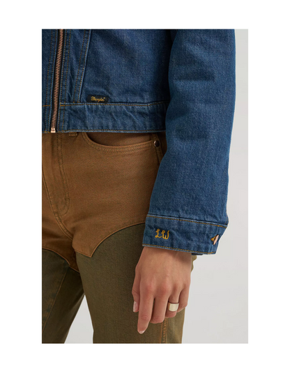 Wrangler x Lainey Wilson Fur Collar Denim Moto Jacket - JACKETS