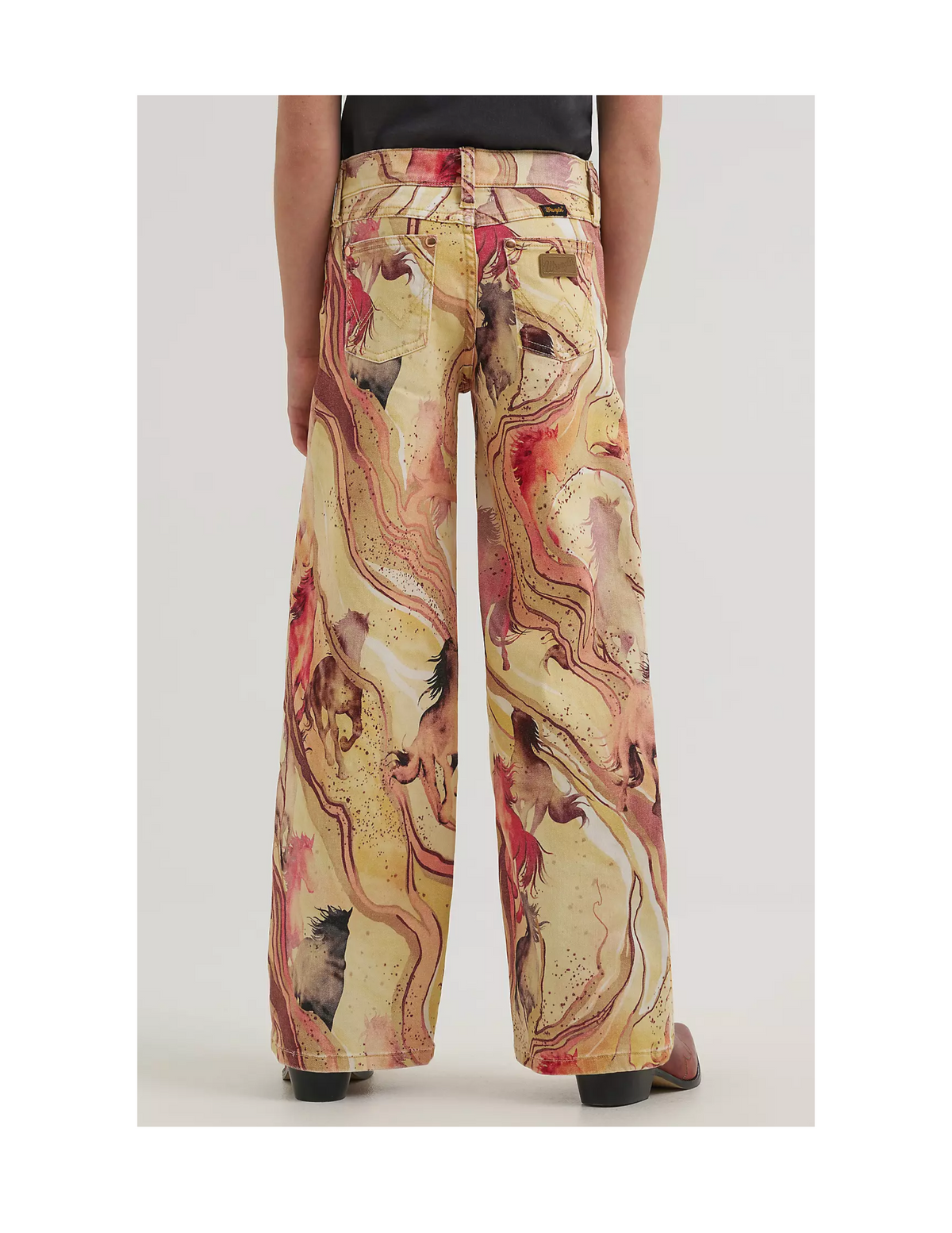 Wrangler x Lainey Wilson Girls Marble Horse Wide Leg Jeans - KIDS PANTS
