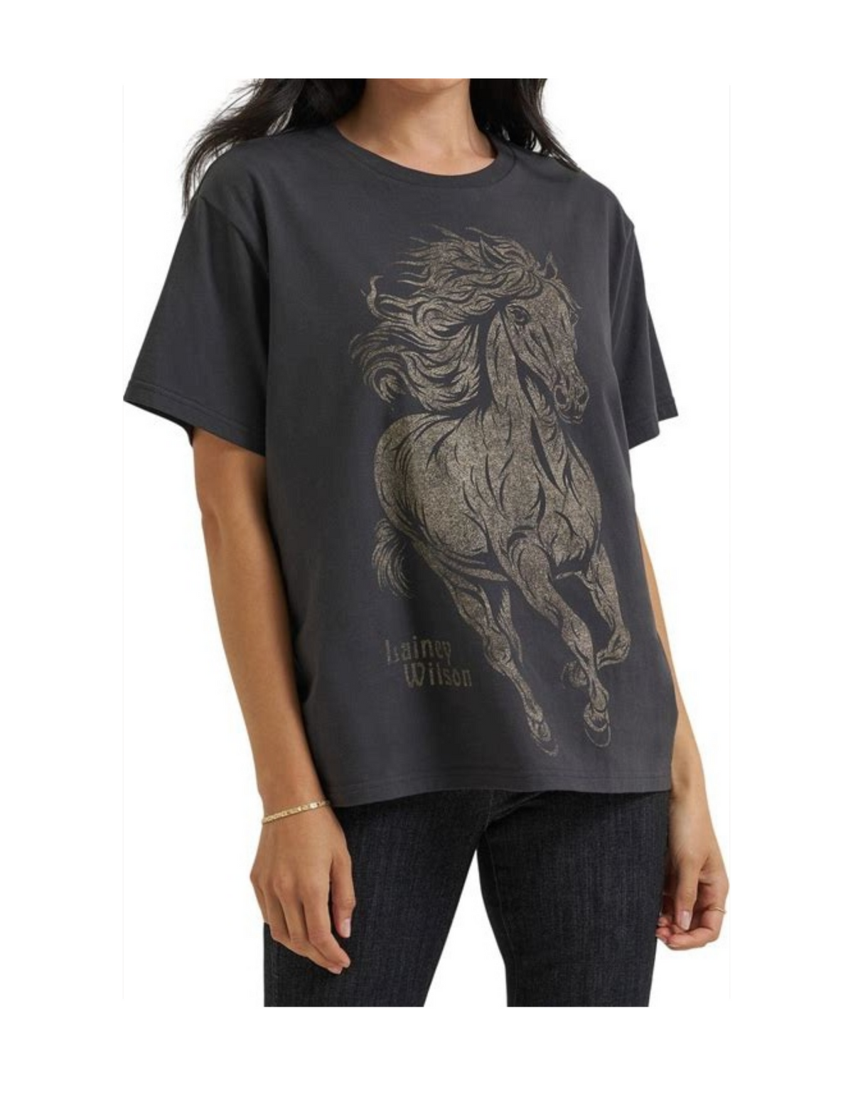 Wrangler x Lainey Wilson Golden Tex Tee - BLACK / XS - CREWS