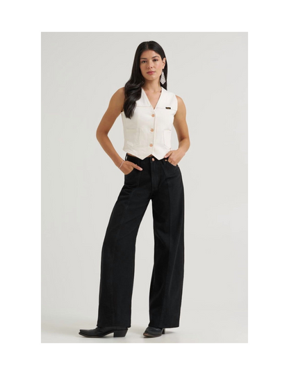 Wrangler x Lainey Wilson Iconic Denim Vest Pearl White - VESTS