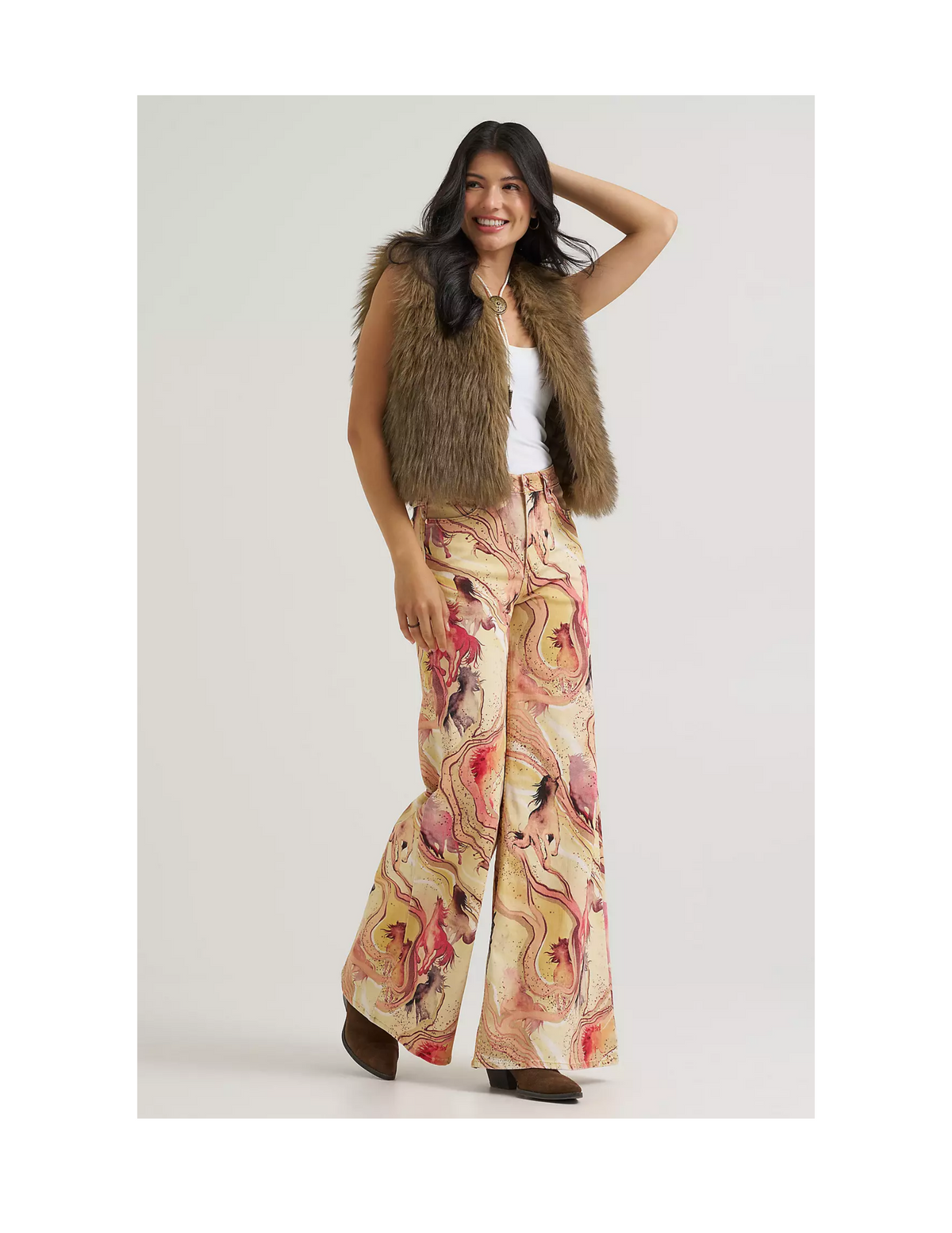 Wrangler x Lainey Wilson Marble Horse Wide Leg Jeans - PANTS