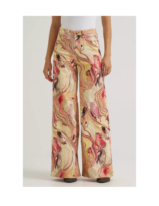 Wrangler x Lainey Wilson Marble Horse Wide Leg Jeans - PANTS